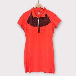 Nivo Golf Tennis Active Performance Short Sleeve Red Black Dress Size Large
